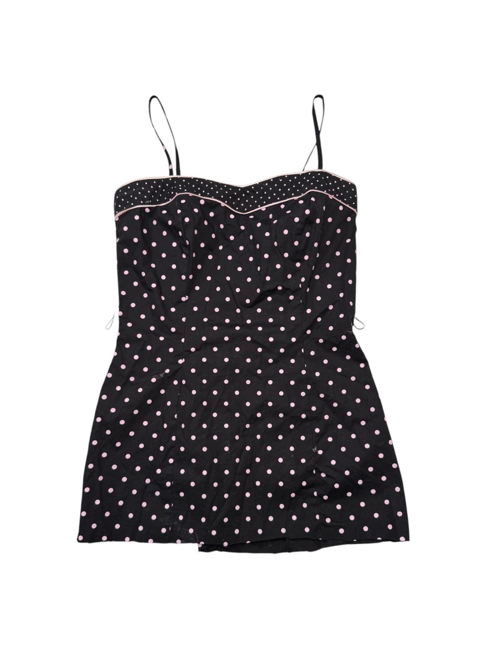 Vintage Polka Dot Pink Black Y2K Tank Size Small
